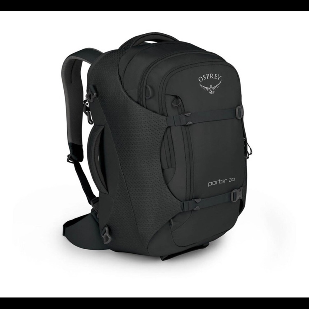 Osprey Porter 30 Travel Backpack Black Carry on NWT